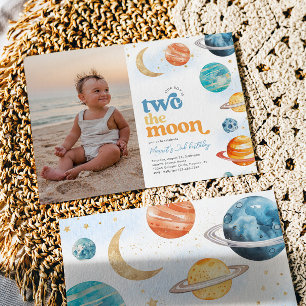 Photo Two the Moon Party Invitation