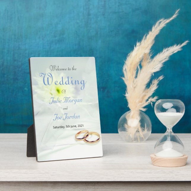 Photo Une simple plaque d'Affiche de bienvenue Mariage (Côté)