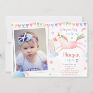 Photo Unicorn anniversaire invitation Anniversaire
