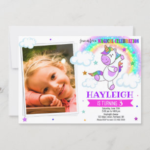 Photo Unicorn invitation anniversaire invitation m