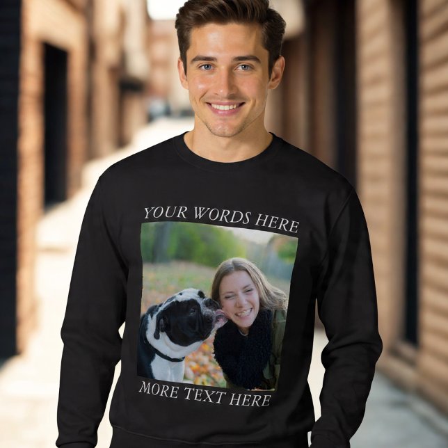 Photo Upload sweatshirt with Custom Text (Créateur téléchargé)