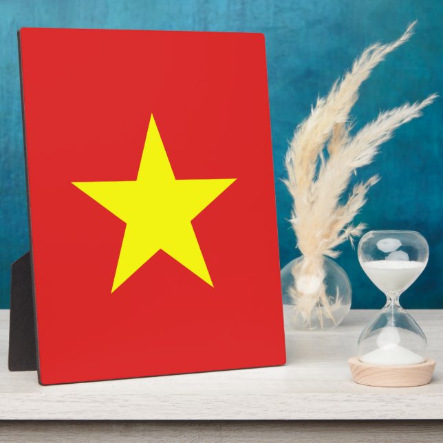 Photo Vietnam Drapeau étoile jaune Plaque (Côté)