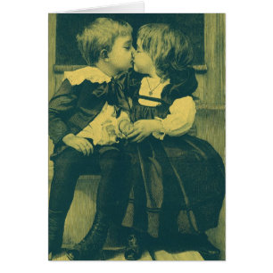Photo vintage d'amour et de romance, Enfants embra