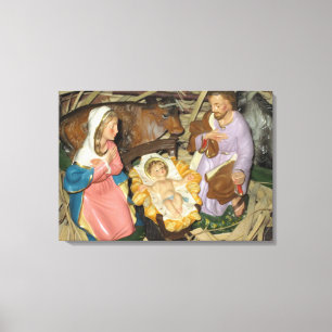 Photo Vintage de Nativité Manger sur toile envelo