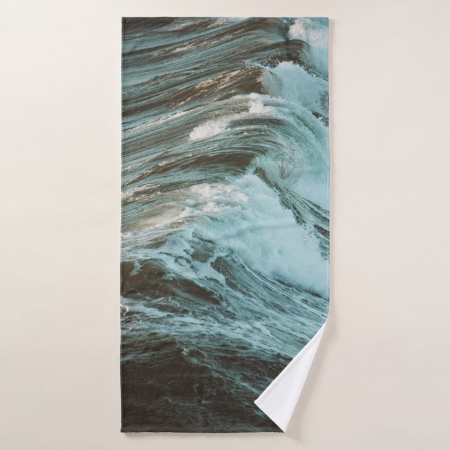 PHOTO VINTAGE DES VAGUES (Serviette de bain)