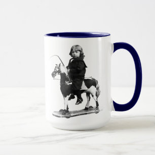PHOTO VINTAGE DU GARÇON DANS LE Ringer Mug EN BOI