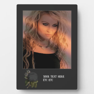 Photo Vintage Gothic Black Roses Personalized Plaque