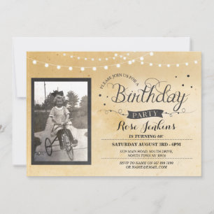 Photo vintage Lumières Anniversaire Invitation rus
