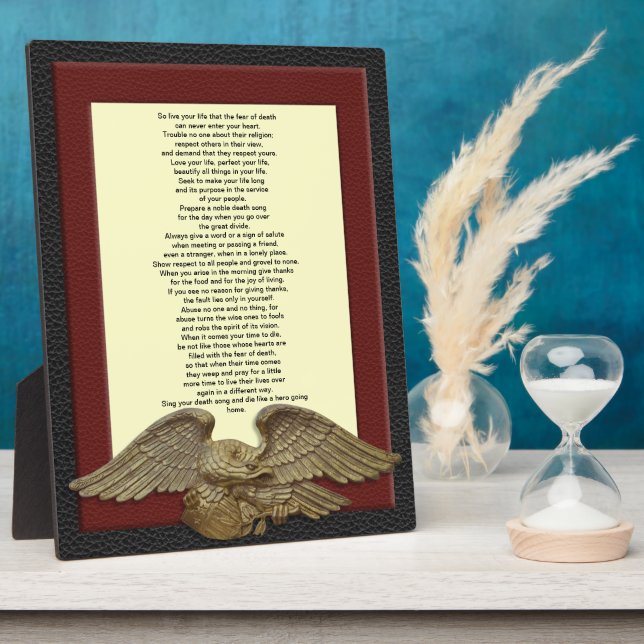 Photo Vivez votre vie, plaque du chef Tecumseh d'aigle d (Côté)