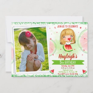 Photo Watermelon invitation anniversaire fille dou