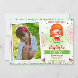 Photo Watermelon invitation d'anniversaire invitat