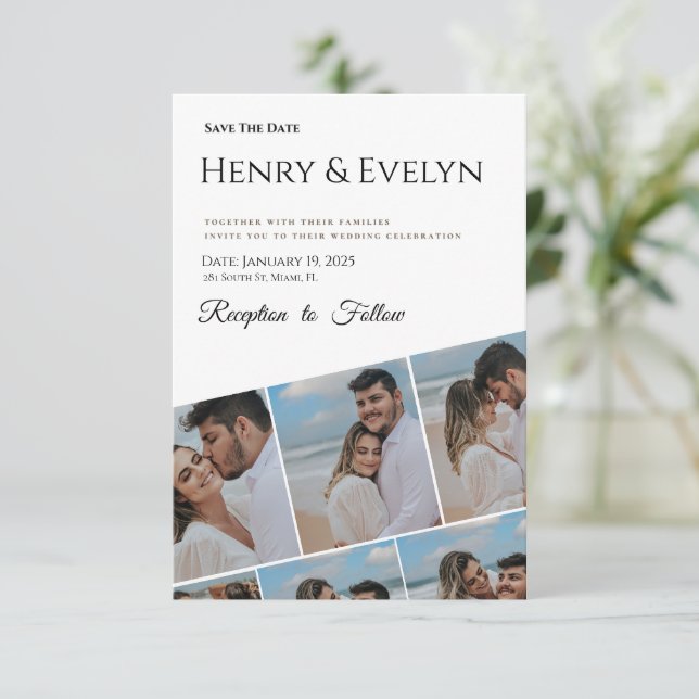 Photo Wedding Enregistrer la date Invitation (Debout devant)