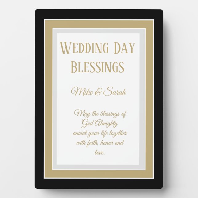 Photo Wedding Gift! Custom blessings wedding plaque (Devant)