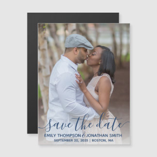 Photo Wedding Save The Date Magnets in Navy