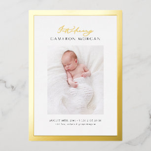 Photo Whimsical Gold Faire-part de naissance