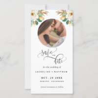 Photo White Mustard Wedding Save The Date Signet