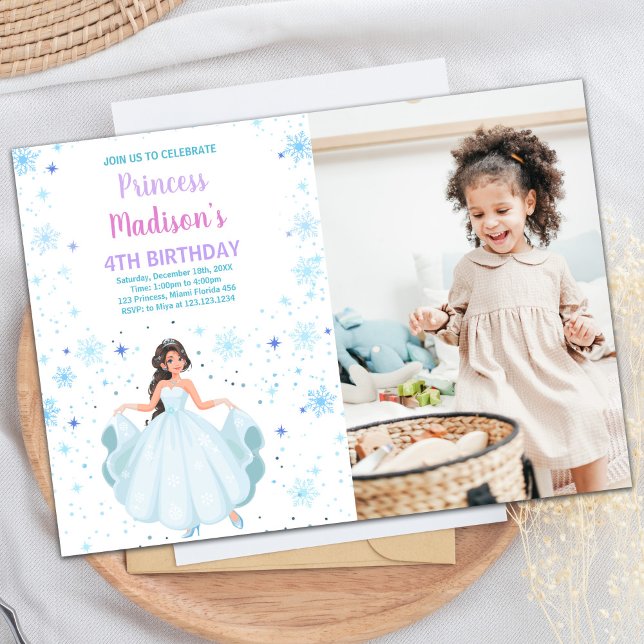 Photo White Princess Invitations d'anniversaire (Photo White Princess Birthday Invitations)