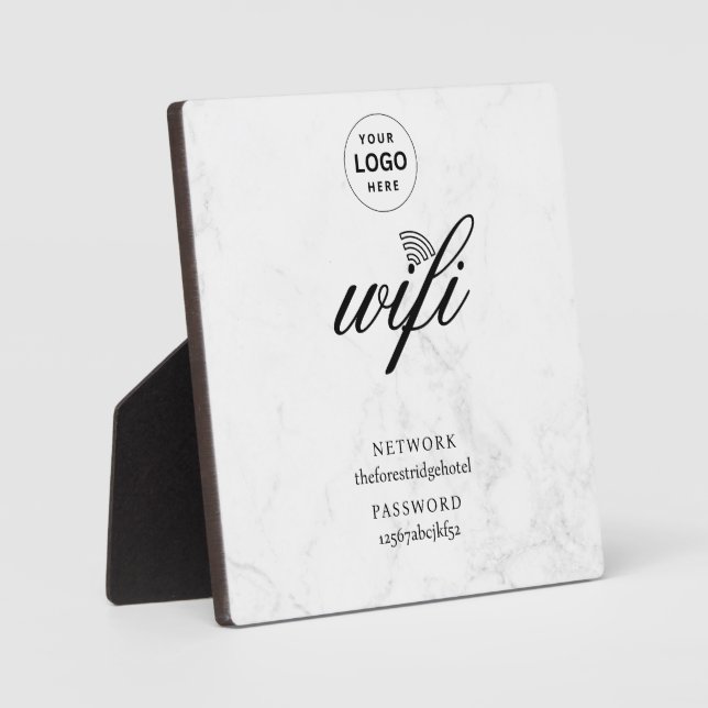 Photo Wifi Network and Password White Plaque (Recto)