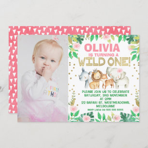 Photo Wild One Safari 1er Anniversaire Invitation