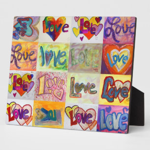 Photo XOXO Love Mosaic Collage Peinture Poème Plaque