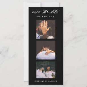 Photobooth Strip Chic Black QR Enregistrer la date