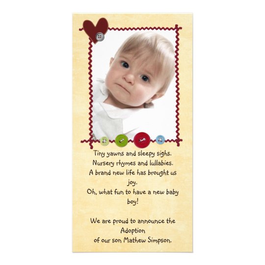 photocard de faire-part d'adoption