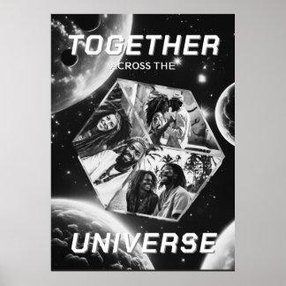 Photocubes 3D dans l'espace avec des affiches plan