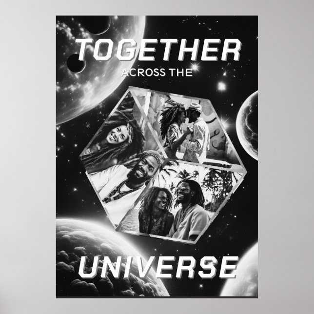 Photocubes 3D dans l'espace avec des affiches plan (Devant)