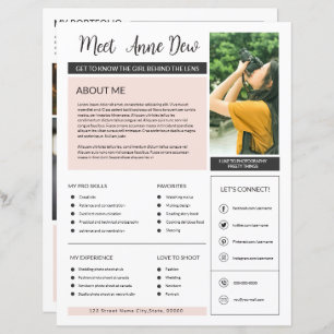 Photographe À propos de moi Modèle de page