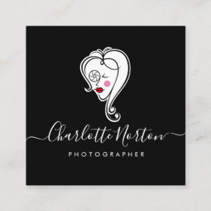 Photographe femme Carré noir Carte de visite