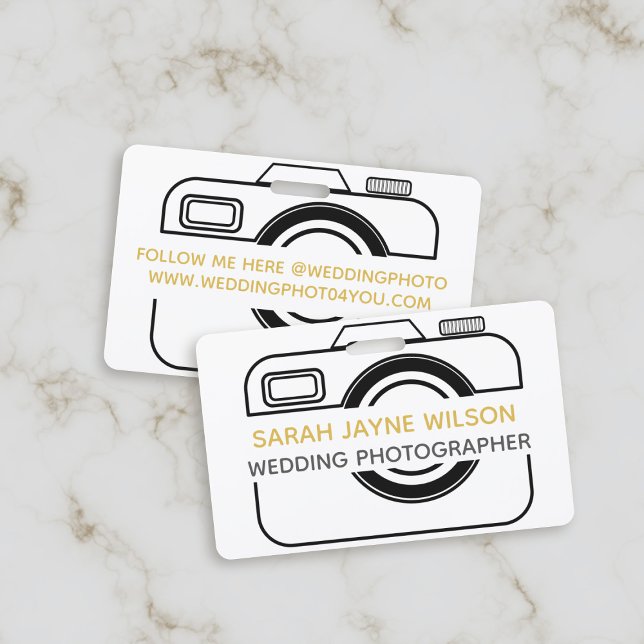 Photographe Mariage de l'icône de caméra Badge d'e (If you're a Wedding Photographer - here's your name badge. Just add your name and details)