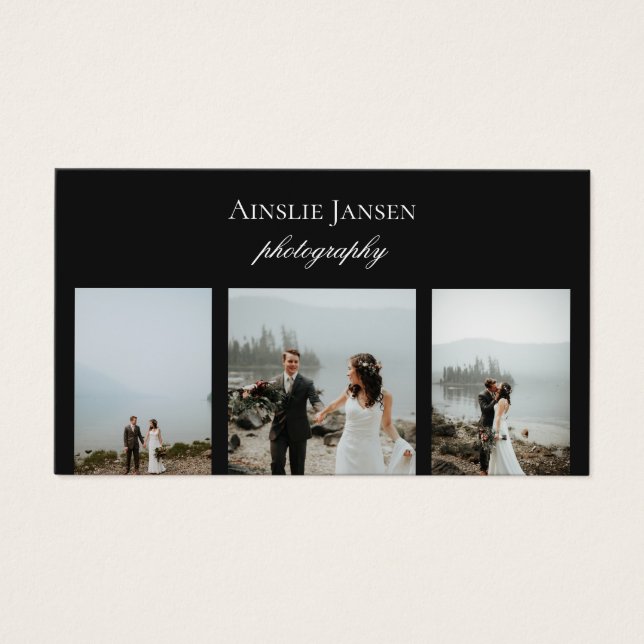 Photographe minimaliste moderne Carte de visite no (Devant)