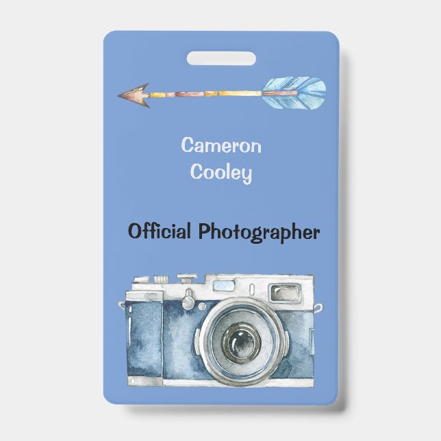 Photographe officiel avec badge d'appareil photo v (Avant)