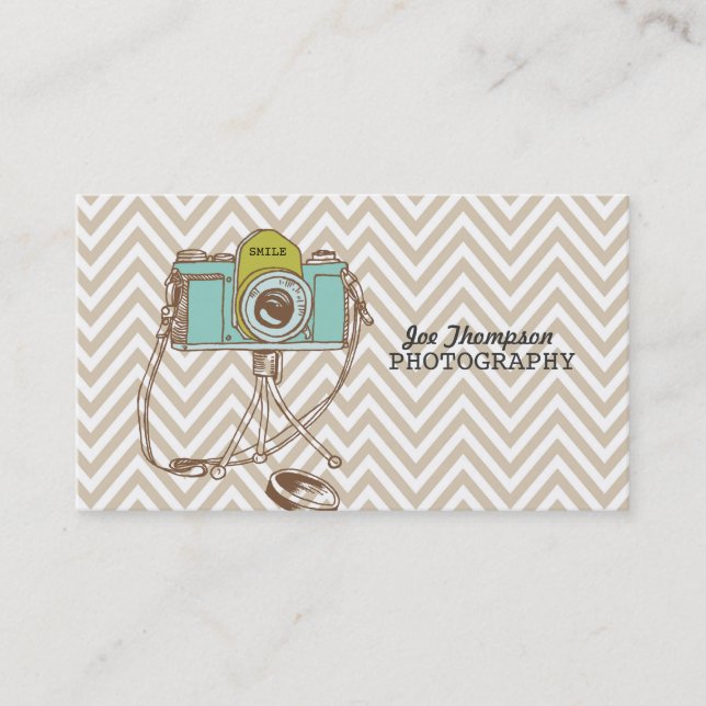 Photographe vintage Chevron Cartes de visite (Devant)
