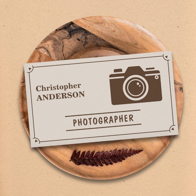 Photographe Vintage Style Carte de visite (Photographer Vintage Style Business Card)