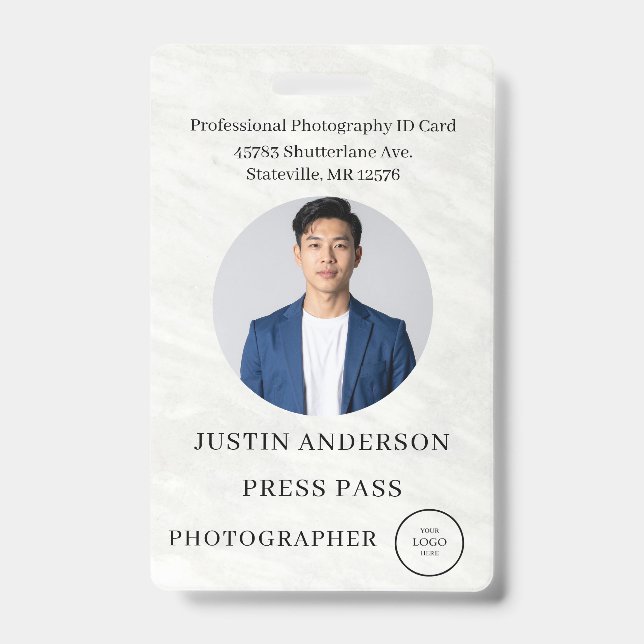 Photographer Press Journalist Id Card Custom Badge (Avant)
