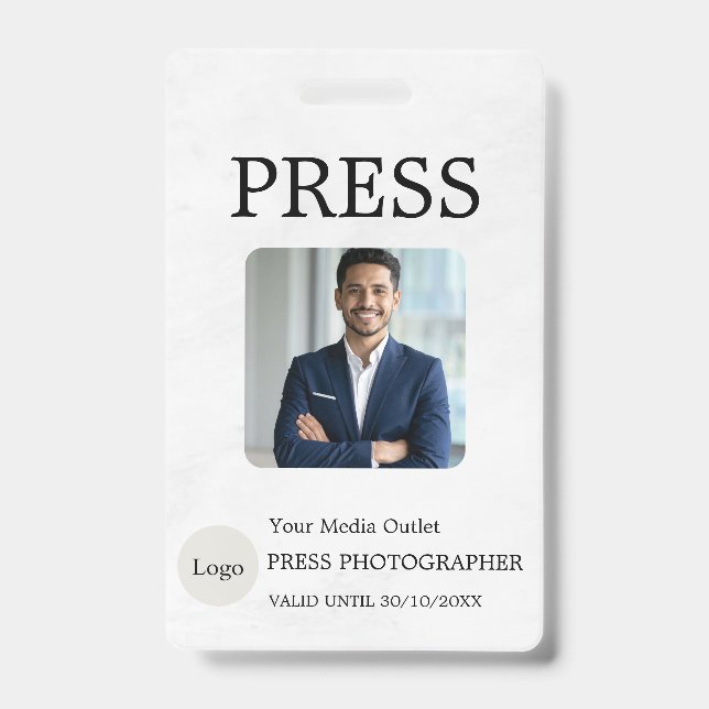 Photographer Press Journalist Id Card Custom Badge (Avant)