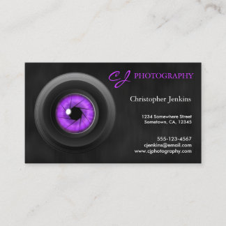 Photographie Camera Lens Amethyst Carte de visite