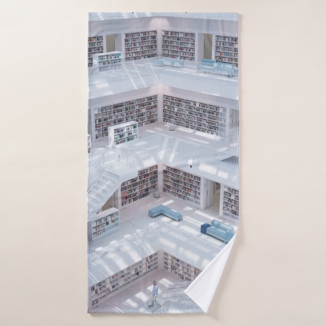 PHOTOGRAPHIE DE BIBLIOTHÈQUE DE HAUTE AUGMENTATION (Serviette de bain)
