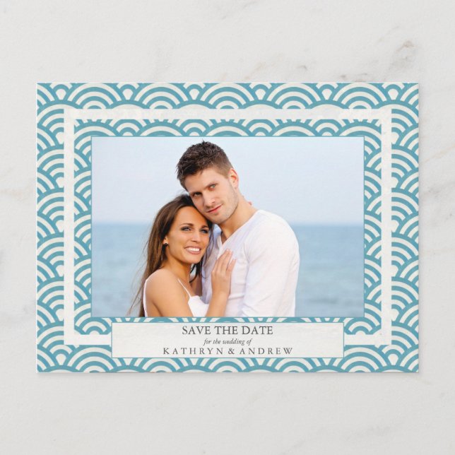 Photographie de carte de sauvegarde de date avec v (Devant)