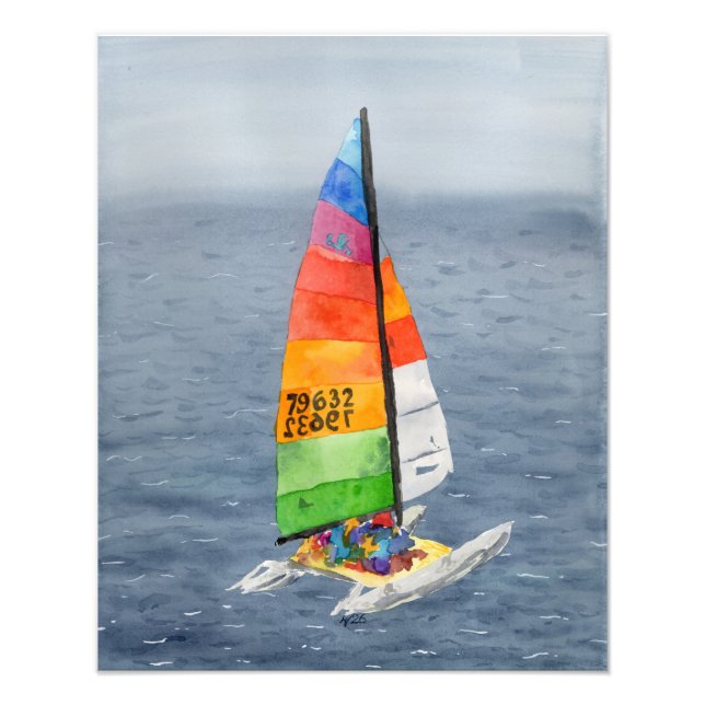 Photographie de catamaran à voile - Impression d'a (Devant)