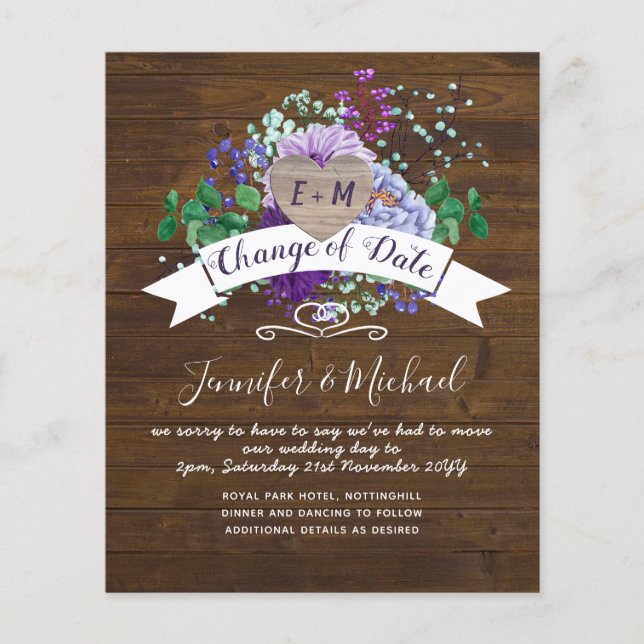 Photographie de coeur rustique Violet Floral CHANG (Devant)