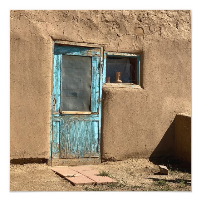 Photographie de Taos Pueblo Porte Turquoise (Devant)