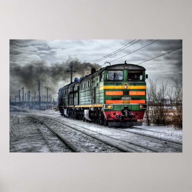 photographie de train à vapeur locamotive affiche  (Devant)
