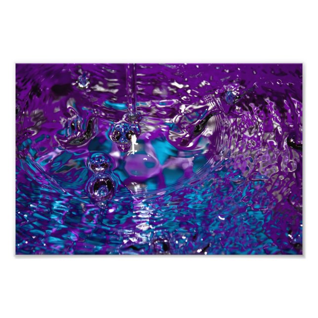 Photographie d'eau Abstraite bleue et violette (Devant)