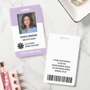Photographie du badge d'identification du personne