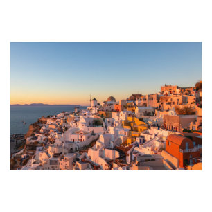 Photographie du coucher de soleil à Santorin