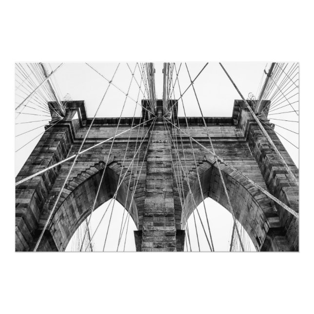 Photographie du pont Brooklyn noir et blanc NYC (Devant)