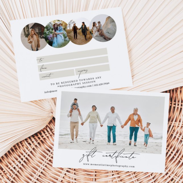 Photographie moderne Cercle certificat cadeau phot (Créateur téléchargé)