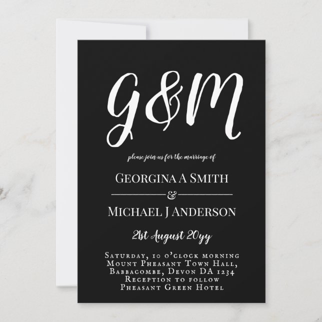 Photographie moderne en noir et blanc Invitations  (Devant)